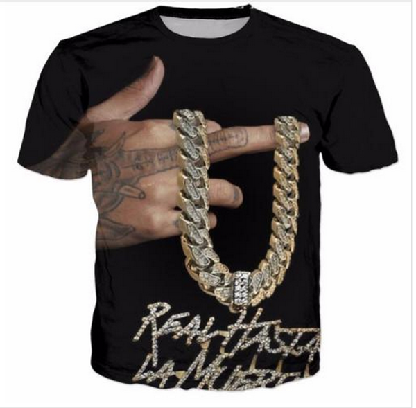 

new fashion men / women nuel funny 3d t-shirt casual short-sleeve t-shirt summer zc090, White;black