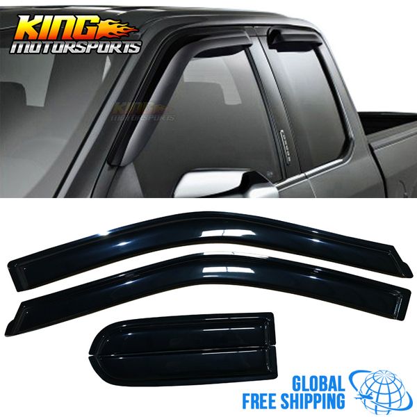 

fits 15-16 ford f150 supercab extended cab acrylic window visors 4pc set global ing