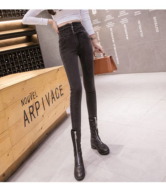 

jinyilai black bead female nine points high waist j, Blue