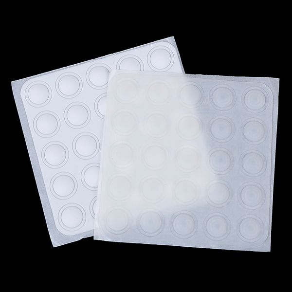 

25 pcs/sheet transparante nail knop sticker gel display adhesive silicone paster knop label manicure nail tool