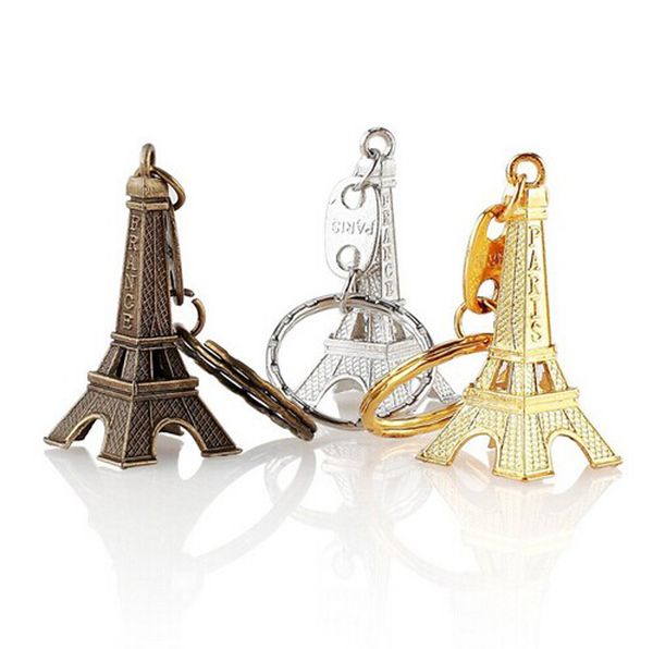 

12pcs/set vintage 3d paris eiffel tower keychain french souvenir paris keychain keyring key chain ring, Silver