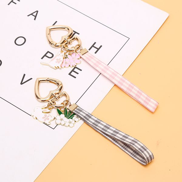 

мини прекрасные ленты cat брелок брелоков для женщин девушки ювелирных животных pet цветок смазливая сумка ключа автомобиля держатель брелок, Silver