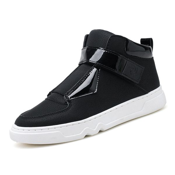 

training shoes men new men's casual shoes fashion men's sneaker artificial pu white wear resistant board male, Black