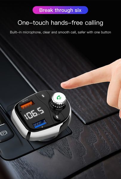 

t62 double usb car fast mp3 wireless bluetooth car mp3 player fm transmitter handscall support tf