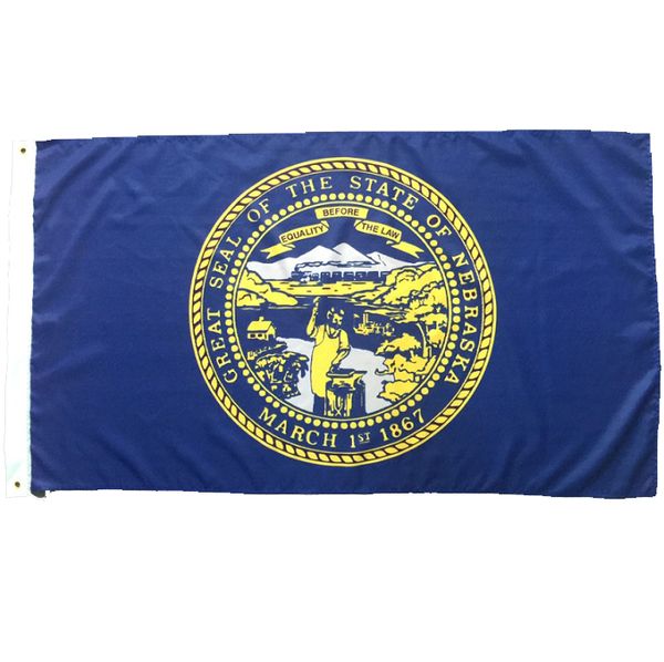 Nebraska Flag 3x5 American USA State Flags 150x90cm Banner Poliestere Stampa di buona qualità Volante appeso per la decorazione