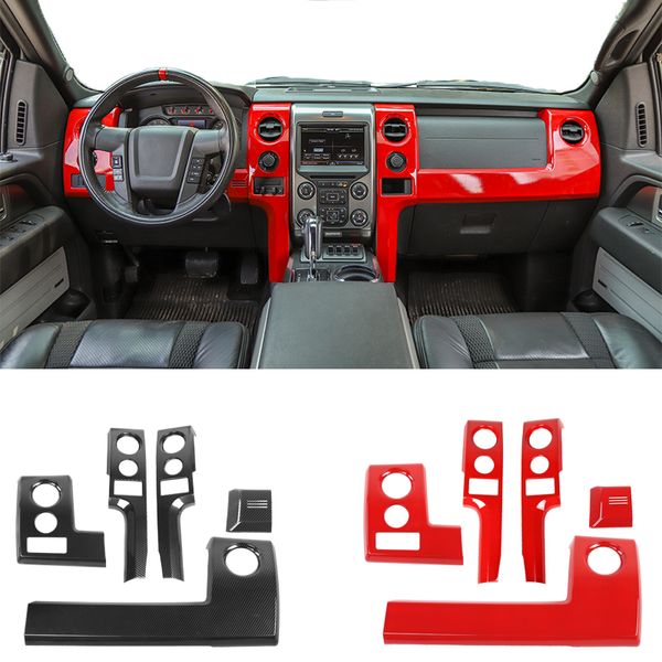 ABS Car Central Control Украшения Panl Dashboard Bezels Отделка Обложка для Ford F150 2009-2014 Комплектующие