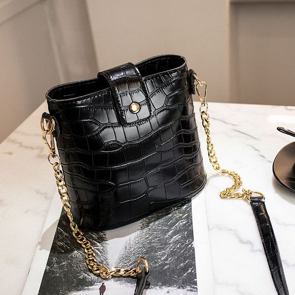

women crocodile pattern wild casual messenger handbag chain literary ladies shopping mobile phone bag shoulder bags #t2g