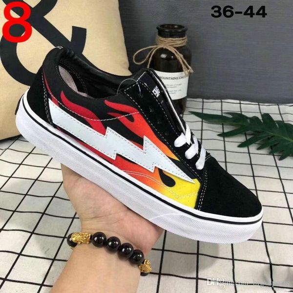 

girl lovers revenge x storm canvas old skool shoes revenge of the storm joint lightning kanye low cut red skate mens womens sneakers, Black