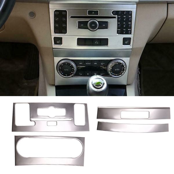 

car silver stainless steel central control cd panel cover trim for x204 glk 2008-12