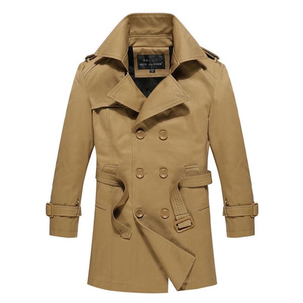 

2015 new arrival fashion men long style trench keep warm thicker big size winter style outdoors outwear y00228, Tan;black