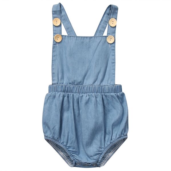 

pudcoco 2019 summer infant baby girl denim sleeveless jumpsuit bodysuit outfit sunsuit casual clothes ss, White