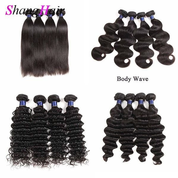 

weaves индийская объемная волна волос 4 связки наращивание волос deep water wave indian virgin человеческих волос straight рыхлый глубокий n, Black