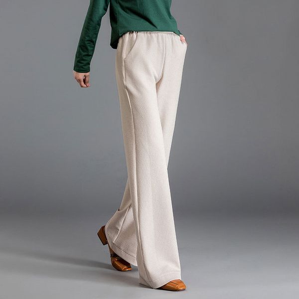 

2020 spring summer new korean fashion wide leg loose pants tencel casual long pants women elastic band waist leisure trousers, Black;white