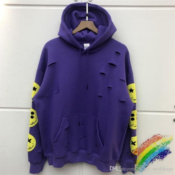 

destroyed 2020 kanye west hoodie hooded men women fashion hole pullover, Black