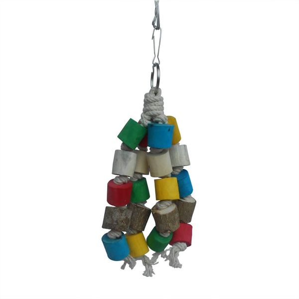 

parrot gnaw toys bird toys colour wood cotton rope biting string a molar tooth string