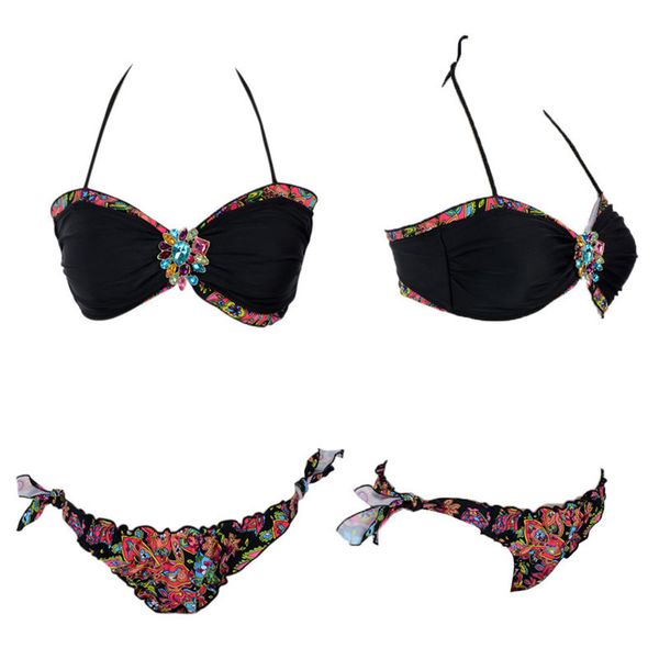 

new women's heart crystal bikini set swimwear swimsuits suits strap padded