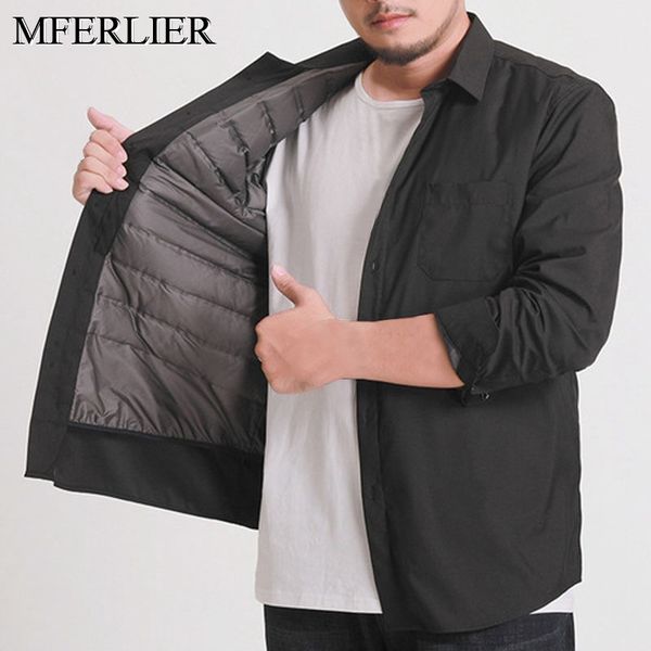 

spring winter plus size men shirt 5xl 6xl 7xl 8xl bust 149cm thick style warm shirt men 2 colors, White;black
