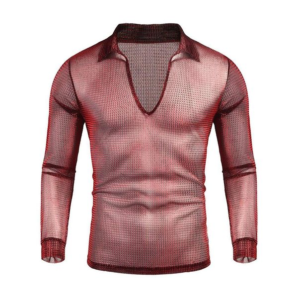 

men fashion turn down collar long sleeve  sequin disco winter, autumn party, nightclub shiny costume shirt, White;black