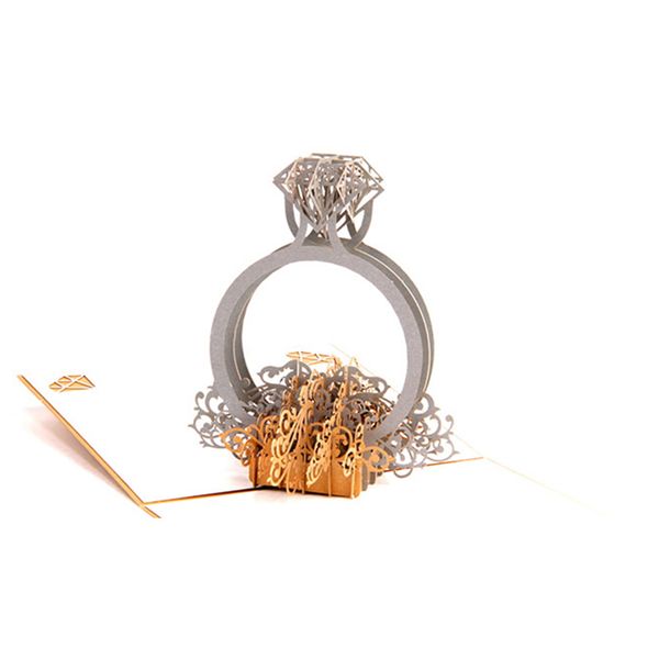 

home paper decoration craft birthday wedding 3d greeting card party supplies diamond ring handmade gift hollow out