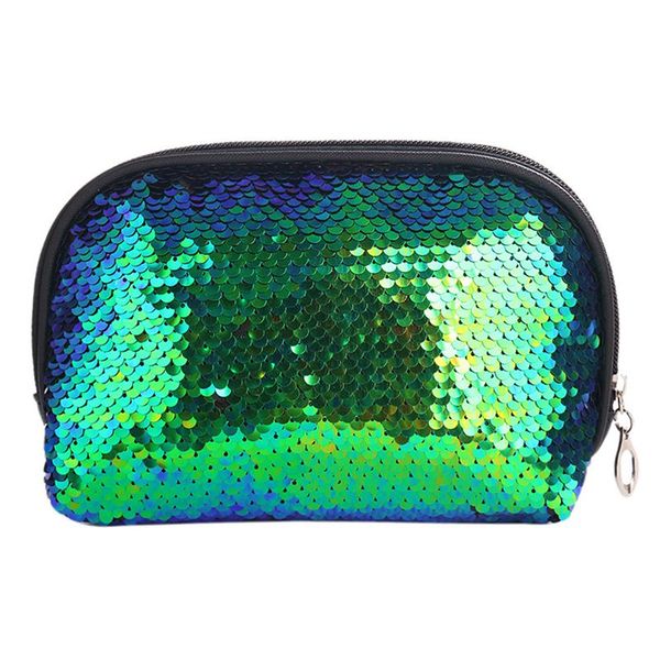 

new fashion mermaid sequin pencil case cosmetic makeup coin pouch storage zipper purse cosmetic bags