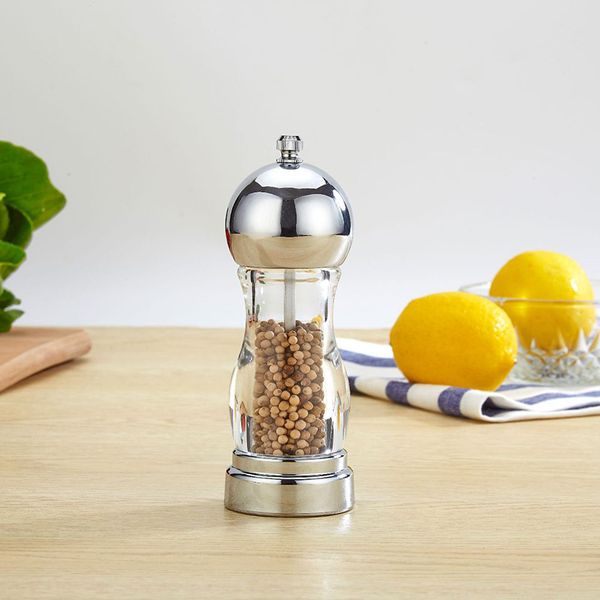 

нержавеющая сталь соль и перец grinder шейкеры акриловая тела специи соль и перец мельница