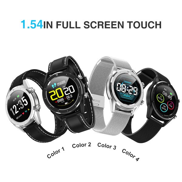 

1.54in full screen touch fitness pedometer tracker ip68 business smart bracelet with heart rate activity tracking step counter