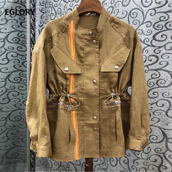 

2019 autumn fashion jackets women zipper pocket patchwork long sleeve casual bomber jacket ladies coat outwear, Black;brown