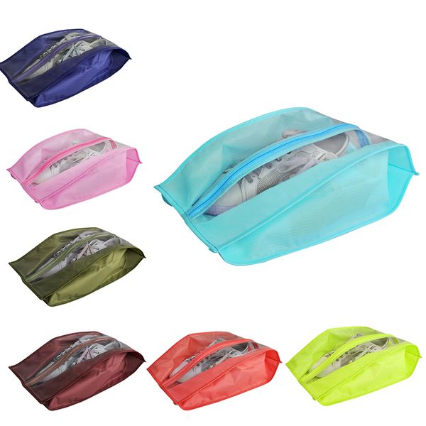 

portable travel supplies organizer shoes storage bag pvc waterproof dustproof hanging closet hangers