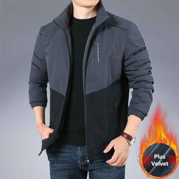

4xl men outdoor winter fleece thermal jacket windproof elasticity stand collar warm coat trekking climbing tactical jackets, Blue;black