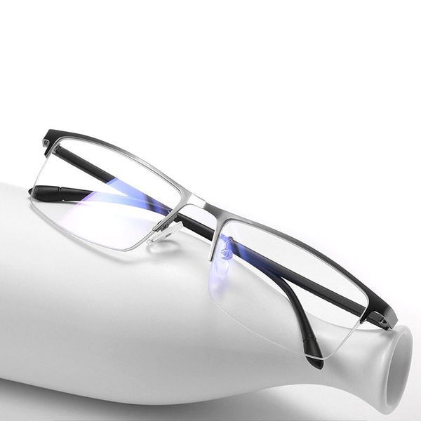 

half rimless optical eyeglasses frame for men medical prescription glasses frame eyewear spectacles 1907, Black