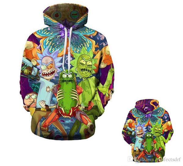 

rick and morty 3d print casual loose hoodie evil morty sweatshirt pullover jumper coat men's / women's hoodies & sweatshirts, Black