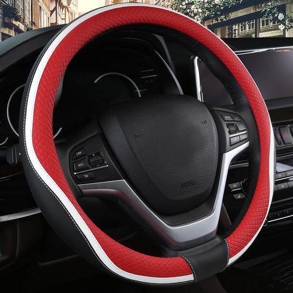 

dermay pu leather universal car steering-wheel cover 38cm car-styling sport auto steering wheel covers anti-slip