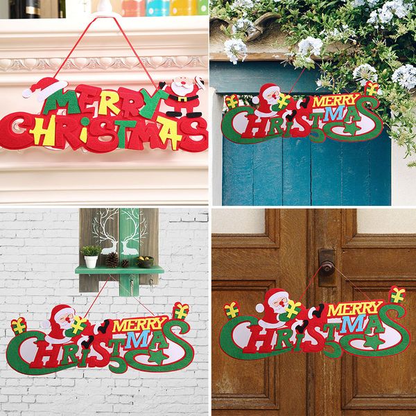 

merry christmas decoration xmas ornaments cute window velvet door hanger