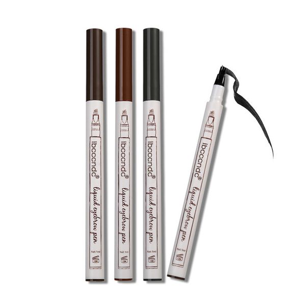 

3 color eyebrow tattoo pen 12.4 cm sweat-proof waterproof brown fork tip sketch makeup pen microblading sketch eyebrow pencil