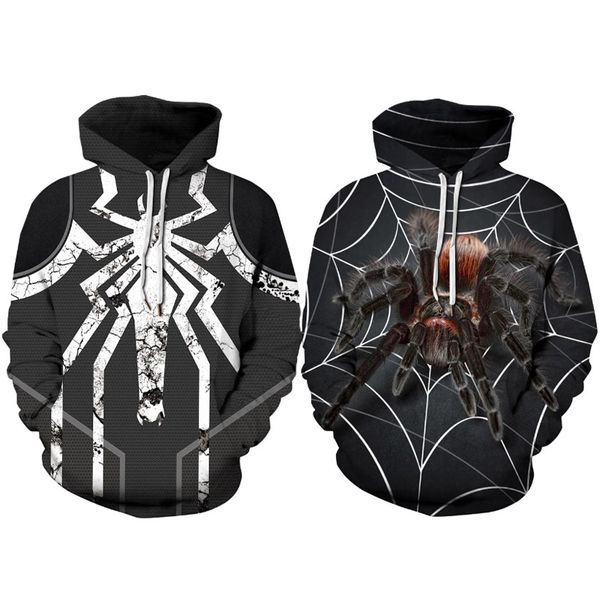 

new style men's designer hoodies stretch sweatshirts hip hop pullovers sportswear 3d printing clothing couples with spider-man s-xxxl 2, Black