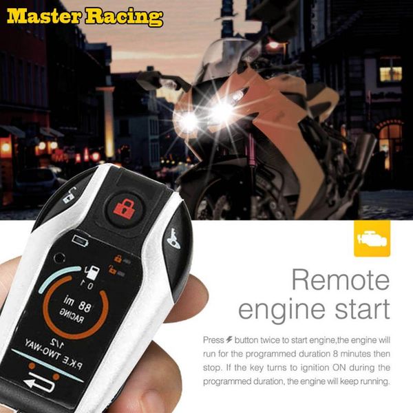 

motorcycle alarm remote control engine start two 2 way auto car alarm system anti-theft device vibration lock system