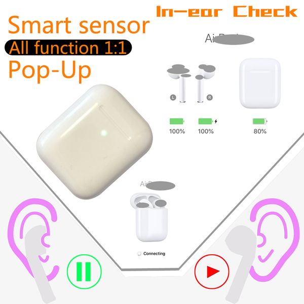 

New tw airpod h1 chip 2nd generation wirele charged bluetooth head et earplug earphone with pop up window ear touch control earphone