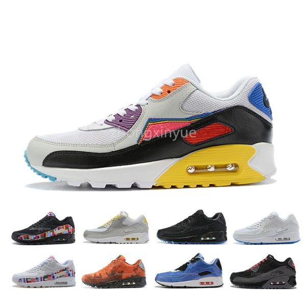 

90 casual shoes triple black men women classic yellow red wheat sports trainer cushion surface breathable outdoor sneakers 40-45