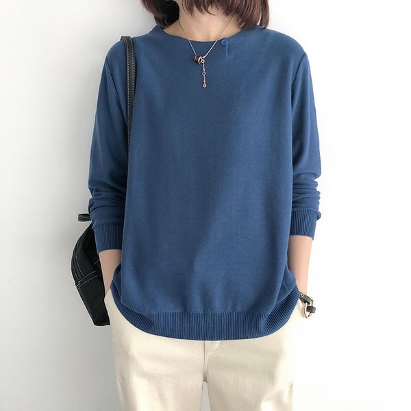 

2019 spring and autumn new loose long-sleeved sweater pullover female mori girl, White;black