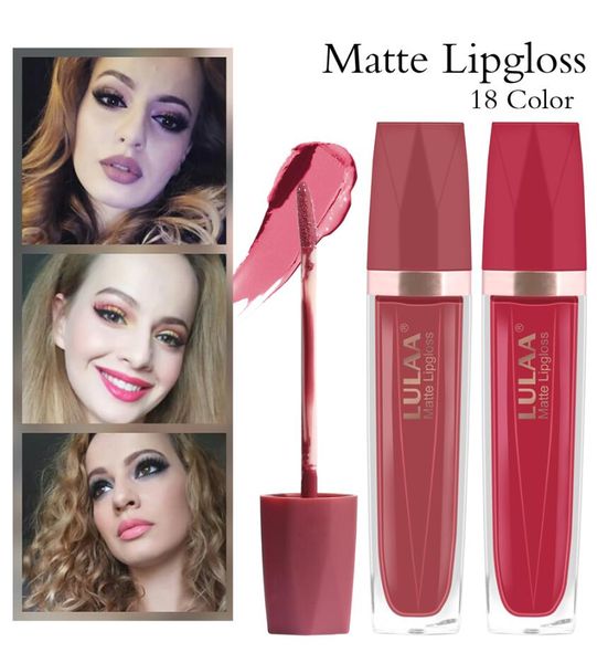 

lulaa lipstick matte waterproof velvet lip stick 18 colors red brown pigments makeup matte lipsticks beauty lips makeup