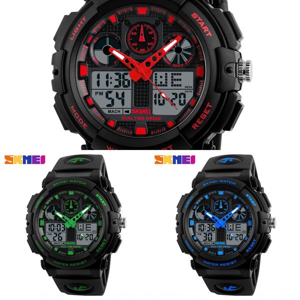 

shikemei outdoor men's personalized multifunctional sports electronic electronic watch fashion student watch, Blue