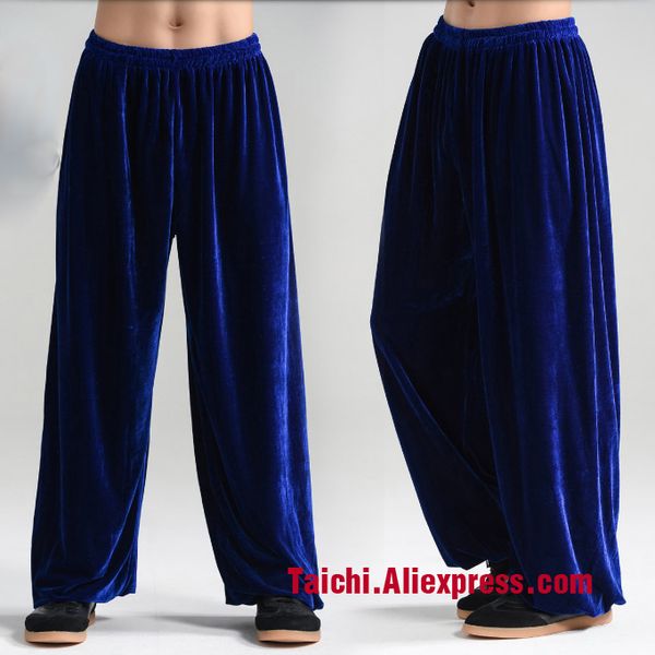 

martial arts pants winter tai chi velvet art yoga, Black;red