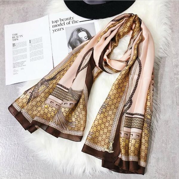 

famous designer silk scarf womens luxury fashion shawl scarf all season long neck ring size 180x90cm with gift box optional, Blue;gray