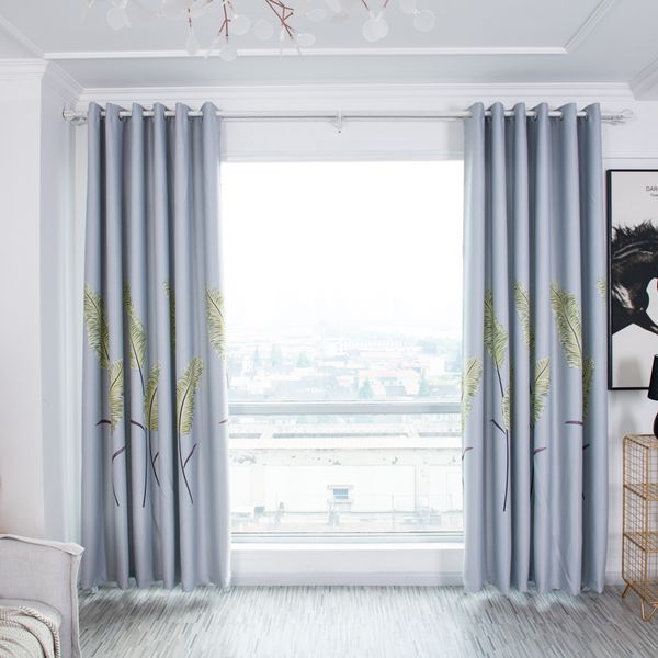 

blackout curtains banana leaf printed curtian for living room bedroom curtain fabrics ready made finished drap tend