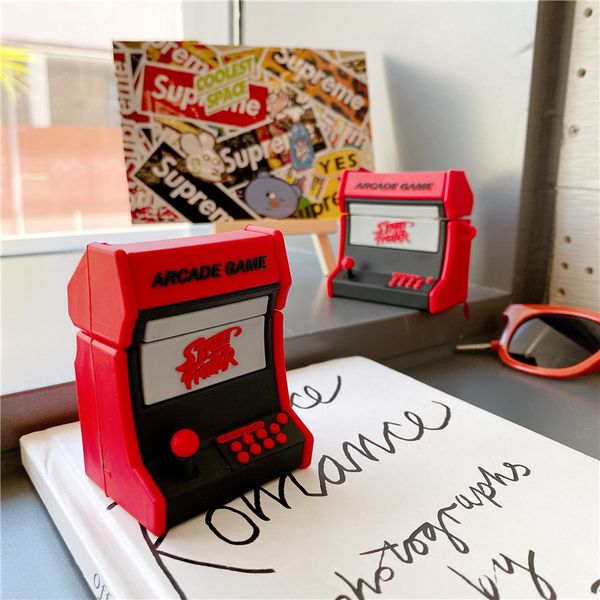 

cute arcade game machine street fighter silicone bluetooth wireless headset cover for apple airpods 1 2 pro charging case