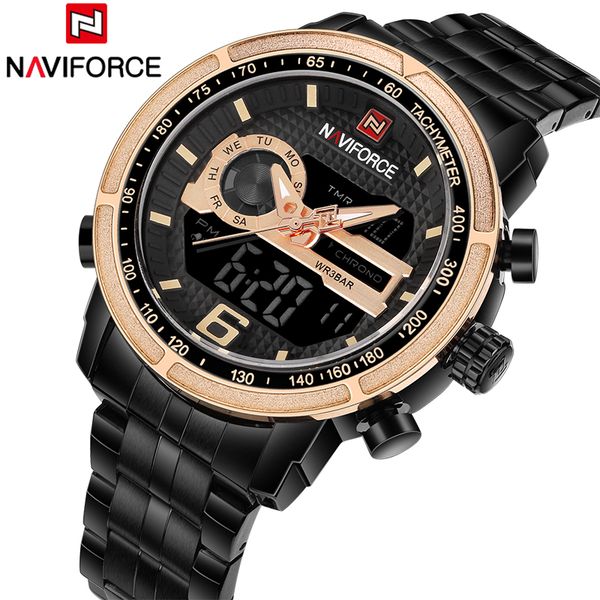 

naviforce fashional brand men waterproof sports watches men's quartz analog wrist watch men relogio masculino for promotion, Slivery;brown