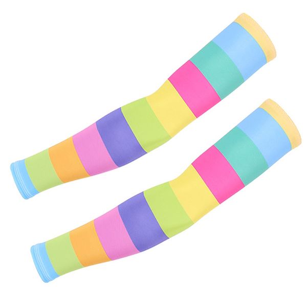 

children kids summer uv protection ice silk cooling arm sleeves printed outdoor sunblock protective long sleeve, Black;gray