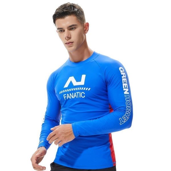 

защита от ультрафиолетовых лучей lycra rashguard мужчины с длинными рукавами купальник мужские плавать rash guard quick dry surf вождение те, White;black