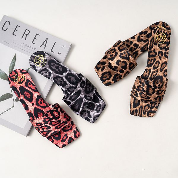 

summer slippers women leopard flat slides causal flip flops woman flats shoes big size 35-43 sandalias mujer beach slipper, Black