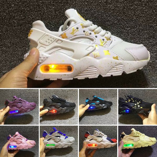

2018 infant boy air huarache ultra running shoes kids children red huaraches huraches designer hurache casual trainers green sneakers 28-35, Black